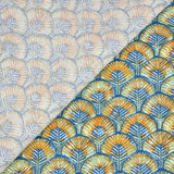 Toile de Coton Plumes Indigo - Ribes y Casals