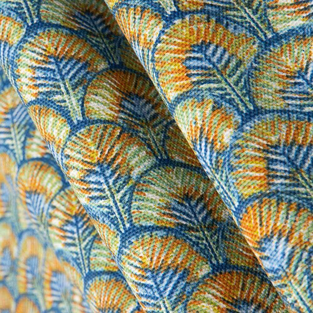 Toile de Coton Plumes Indigo - Ribes y Casals