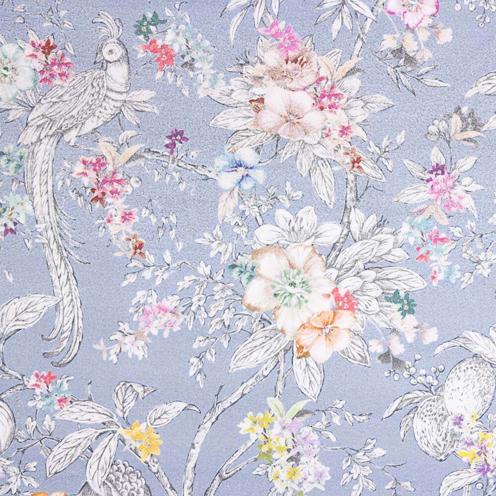 Toile Panama imprimée bleu Margot - Ribes y Casals