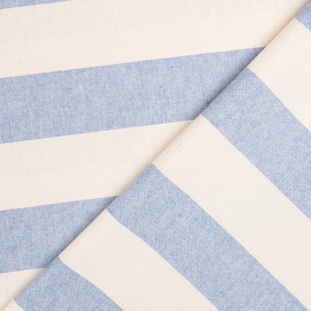 Toile Rustique Rayée Bleue - Ribes y Casals