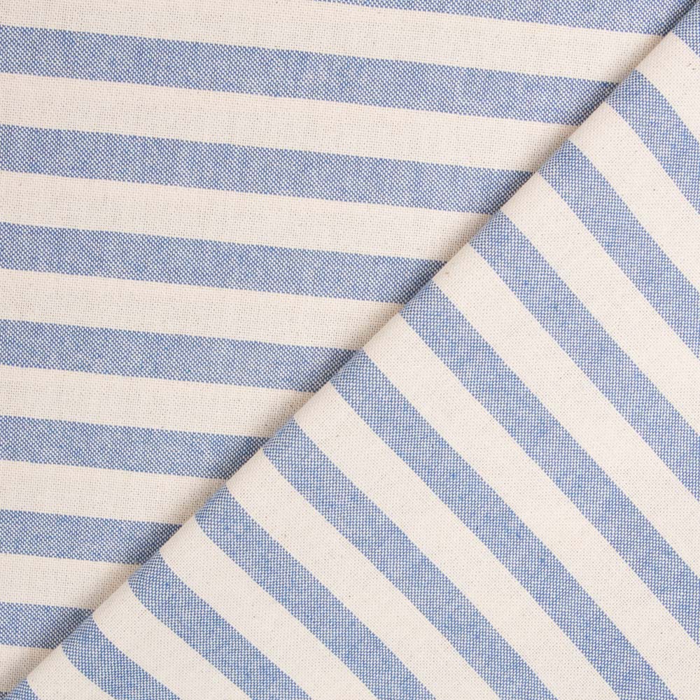 Toile Rustique Rayures Fines Bleues - Ribes y Casals