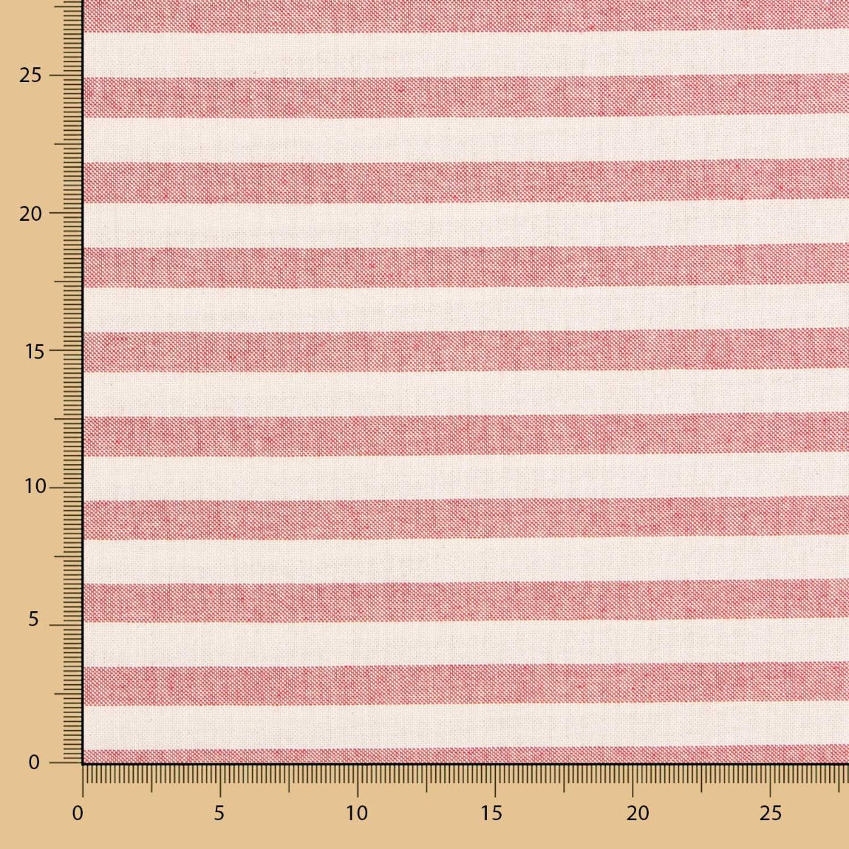 Toile Rustique Rayures Fines Rouges - Ribes y Casals