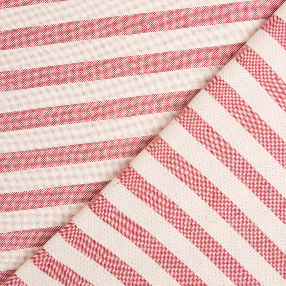 Toile Rustique Rayures Fines Rouges - Ribes y Casals