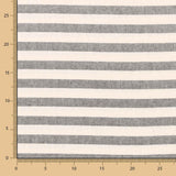 Toile Rustique Rayures Moyen Noir - Ribes y Casals