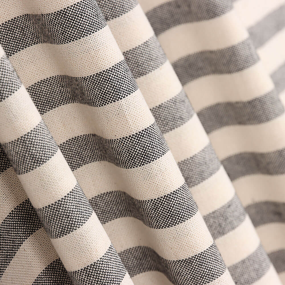 Toile Rustique Rayures Moyen Noir - Ribes y Casals