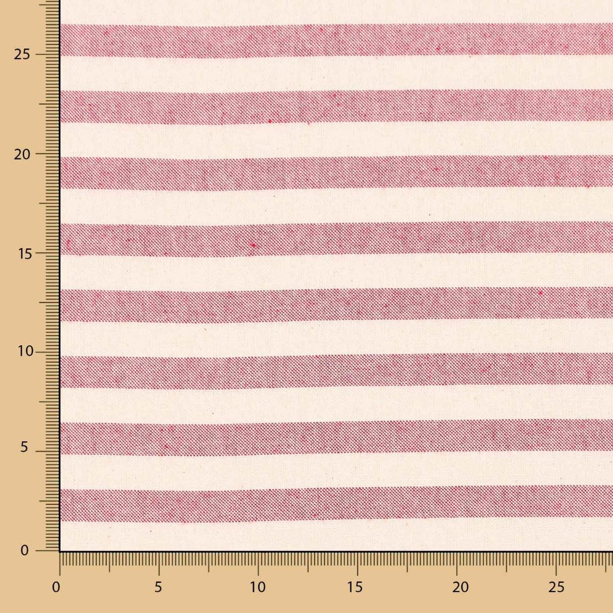 Toile Rustique Rayures Moyen Rubis - Ribes y Casals