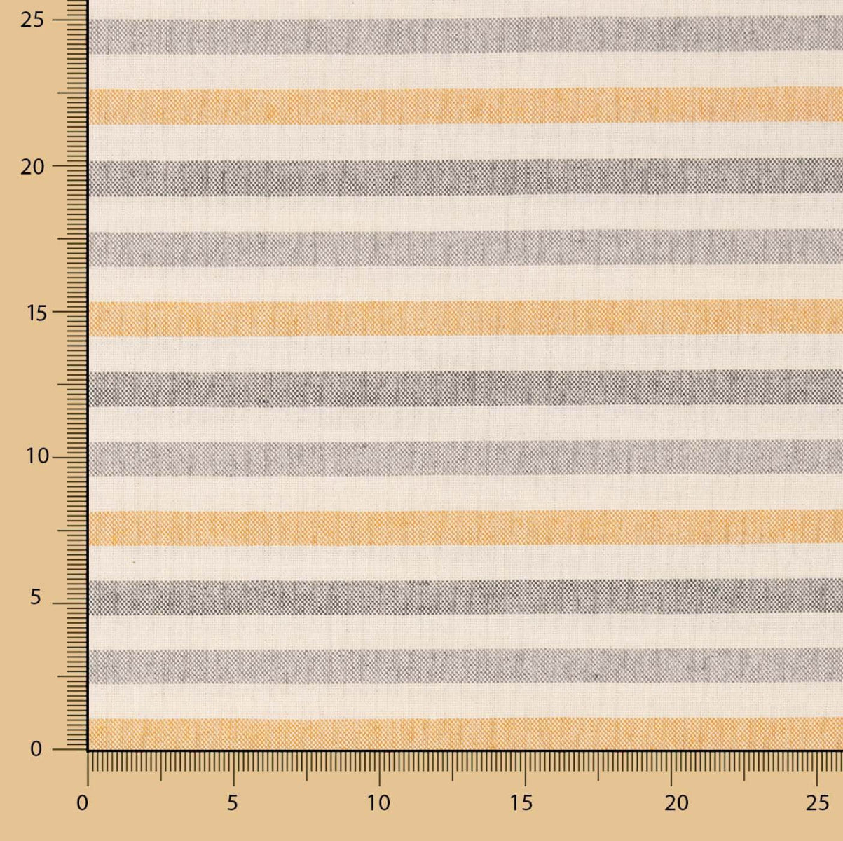 Toile de coton rayée bleu-moutarde - Ribes y Casals