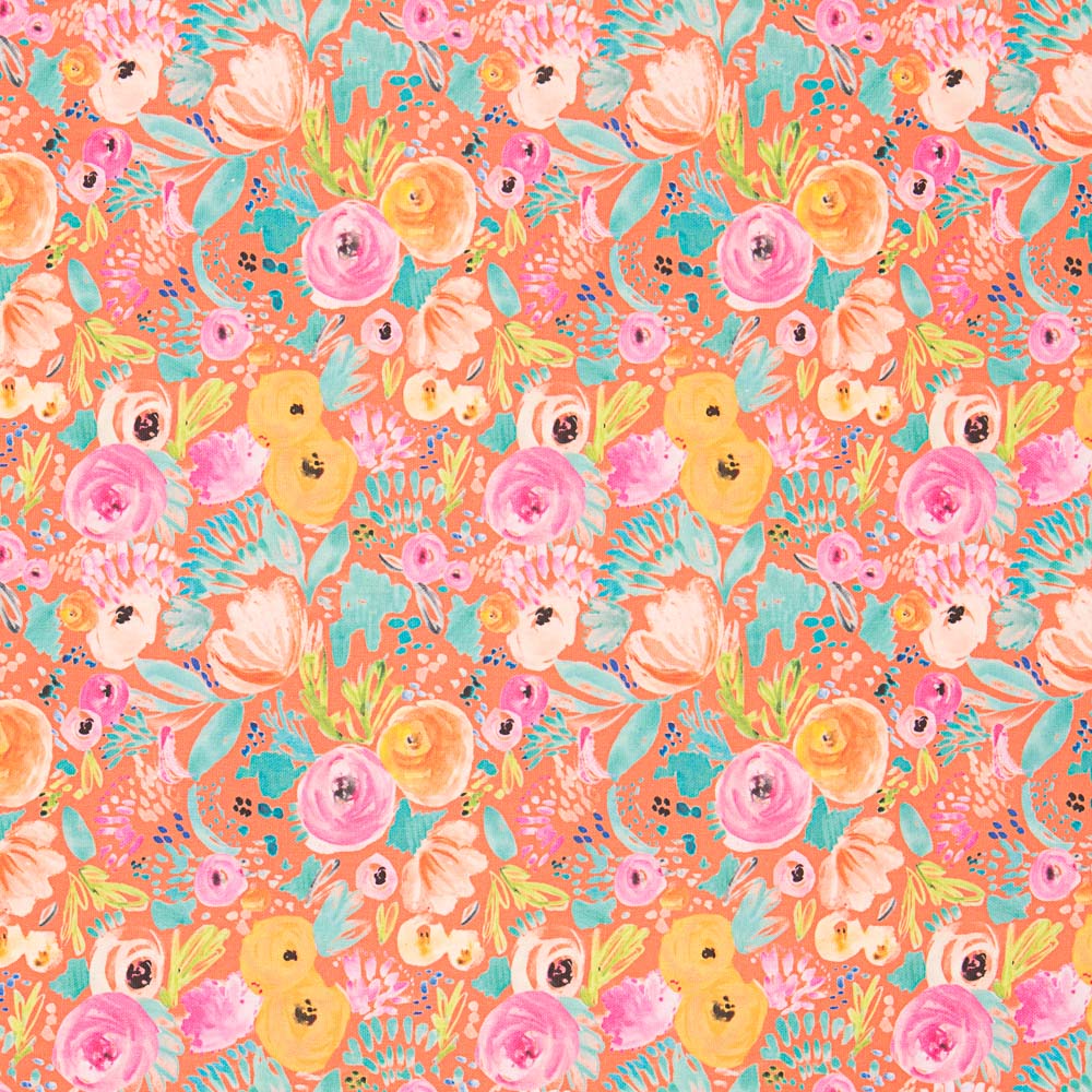 Toile Suprême Florale Orange - Ribes y Casals