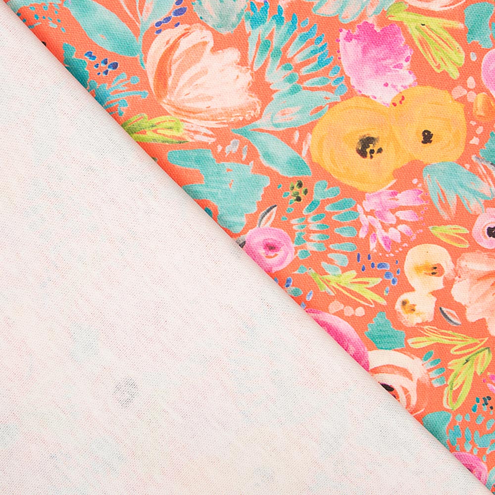 Toile Suprême Florale Orange - Ribes y Casals