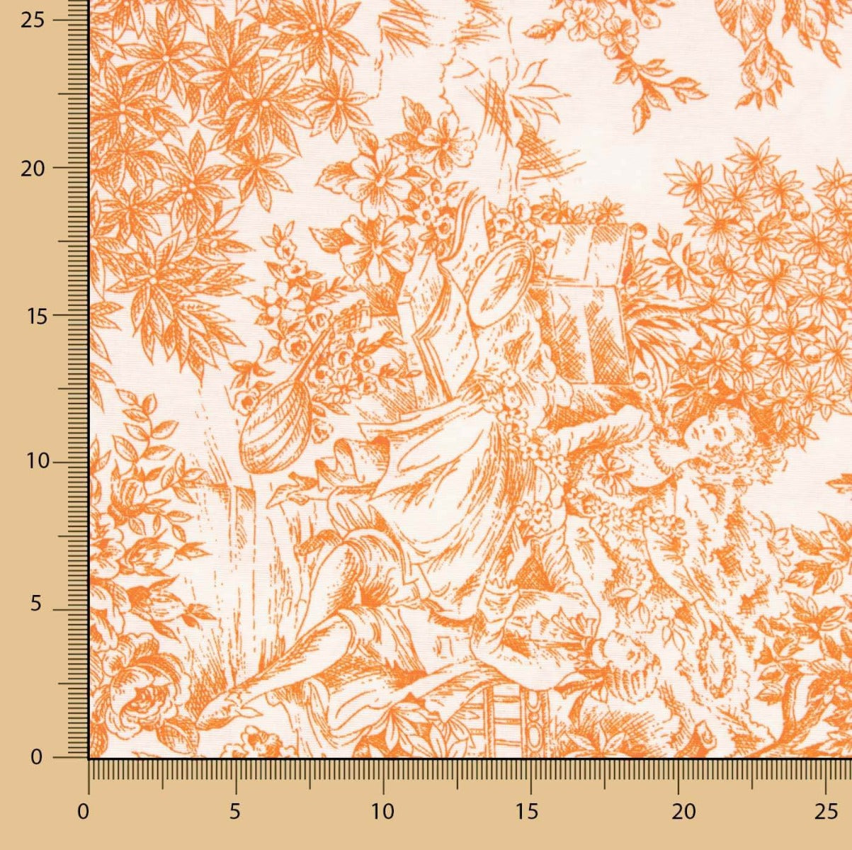 Toile de Jouy orange - Ribes y Casals