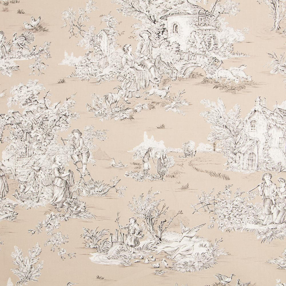 Toile De Jouy Taupe - Ribes y Casals