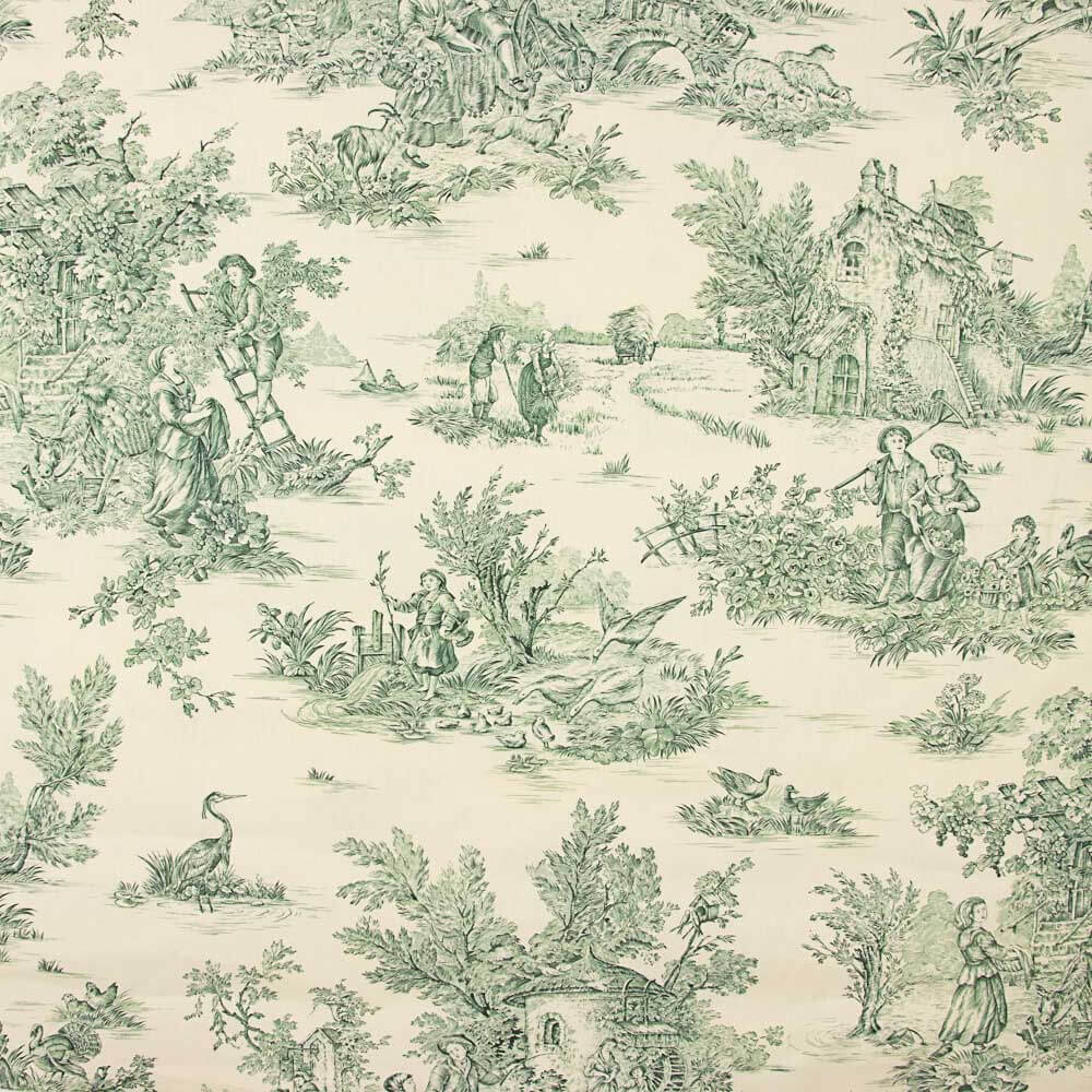 Toile Toile De Jouy Verte - Ribes y Casals