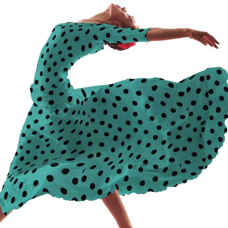 Pois 35mm  Spandex Aiguemarine Noir - Ribes y Casals