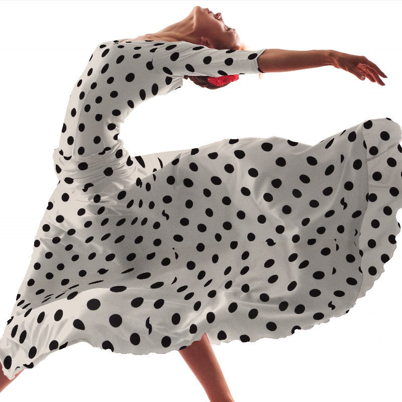 Pois 35mm Spandex Ecru Noir - Ribes y Casals