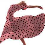 Pois 35mm Spandex Saumon Noir - Ribes y Casals