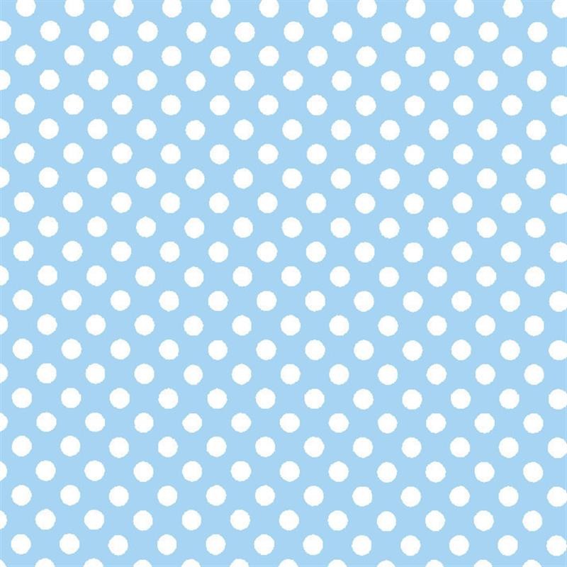 Pois Popeline Cartuja Céleste/Blanc - Ribes y Casals