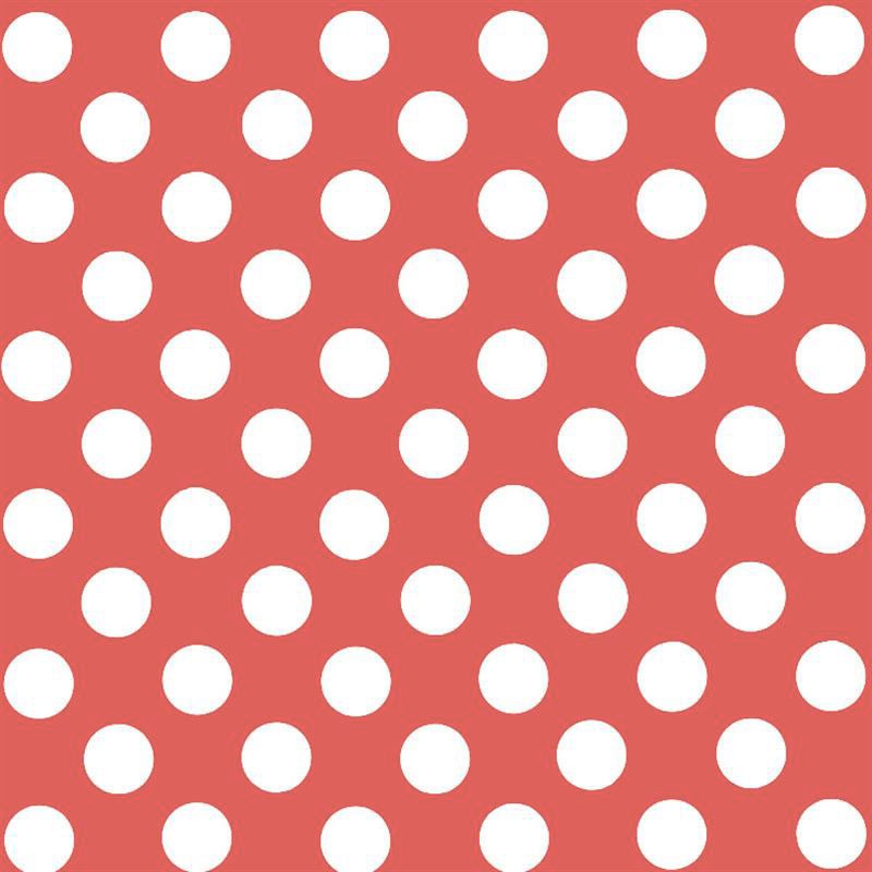 Pois Popeline Ombre Corail/Blanc - Ribes y Casals