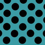 Pois Spandex 25mm Fond Bleu Pois Noir - Ribes y Casals