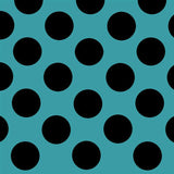 Pois Spandex 25mm Fond Bleu Pois Noir - Ribes y Casals