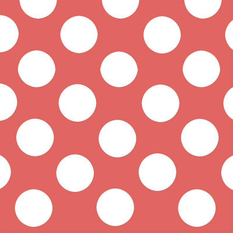 Pois Spandex 25mm. Fond Corail Pois Blancs - Ribes y Casals