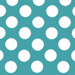 Pois Spandex 25mm Fond Turquoise Pois Blancs - Ribes y Casals