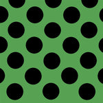 Pois spandex 25mm fond vert pois noirs - Ribes y Casals