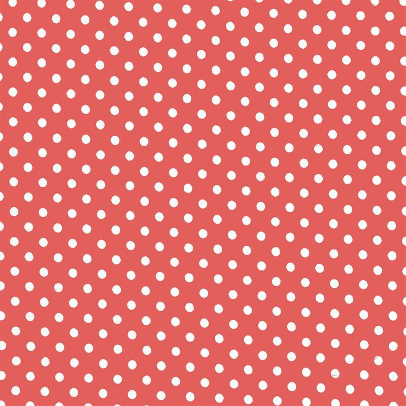 Pois Spandex 5mm. Fond Corail Pois Blancs - Ribes y Casals