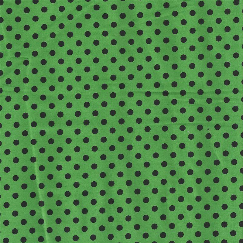 Pois spandex 5mm fond vert pois noirs - Ribes y Casals