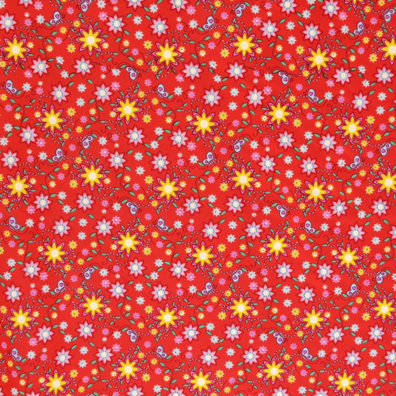 Lycra Imprimé Floral Rouge - Ribes y Casals