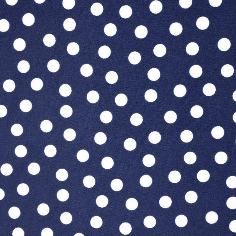 Lycra Imprime à Pois 1cm Fond Bleu Marine - Ribes y Casals