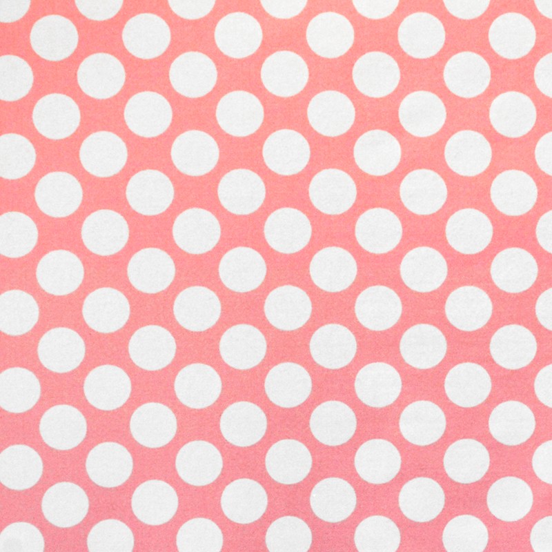 Lycra Imprime à Pois 2cm Fond Rose - Ribes y Casals