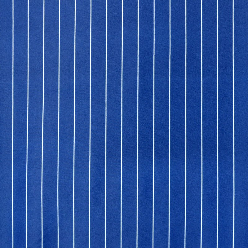 Lycra Imprimé Mini Rayure Blanche Fond Bleu Marine - Ribes y Casals