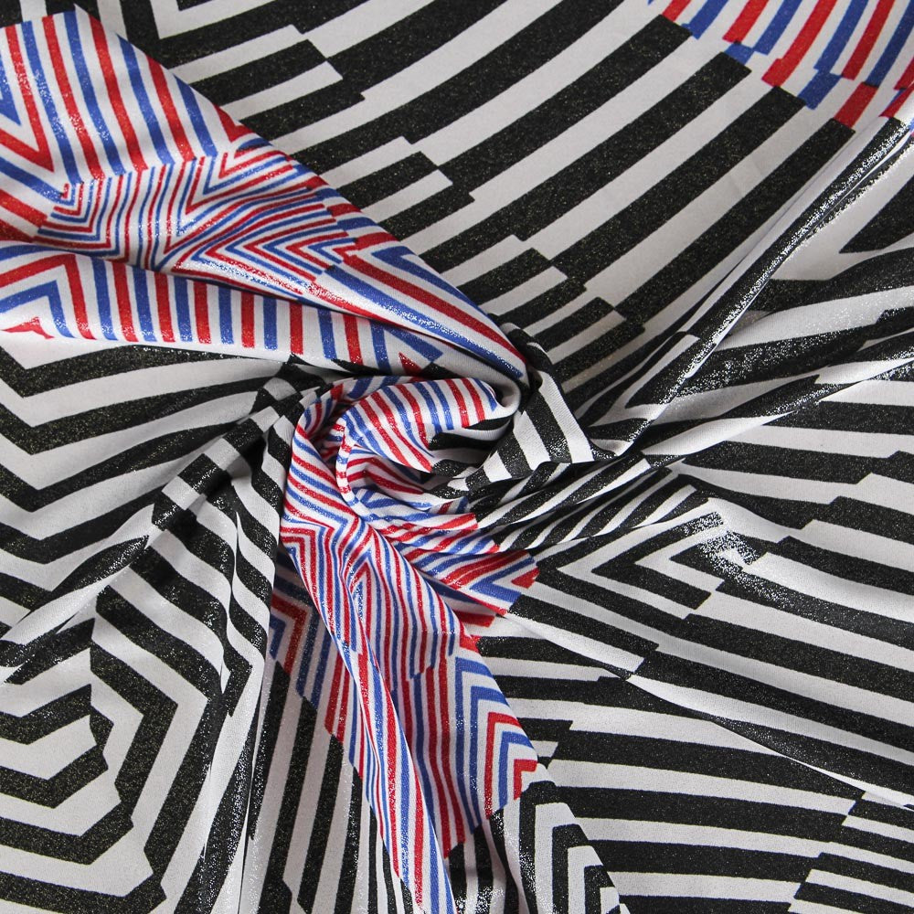 Lycra Imprimé Psychedelia Rouge - Ribes y Casals