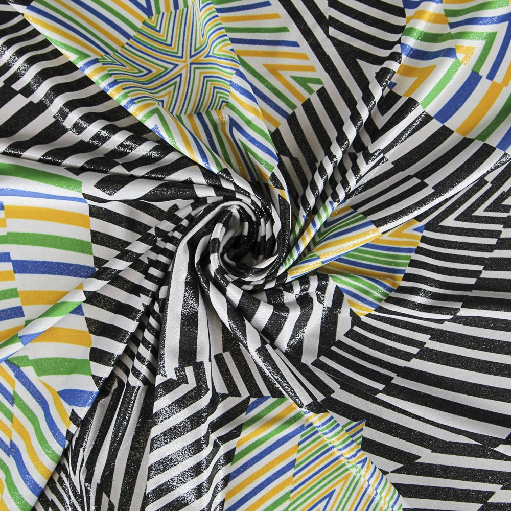 Lycra Imprimé Psychedelia Vert - Ribes y Casals