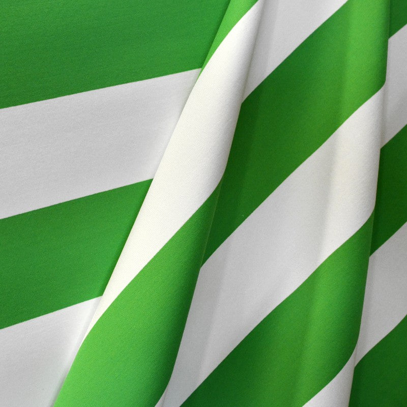 Lycra Imprime Rayure Vert Blanc - Ribes y Casals