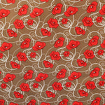 Lycra Imprime Rose Fond Taupe - Ribes y Casals