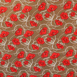 Lycra Imprime Rose Fond Taupe - Ribes y Casals