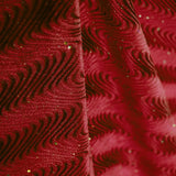 Lycra Glitter Velours Rouge - Ribes y Casals