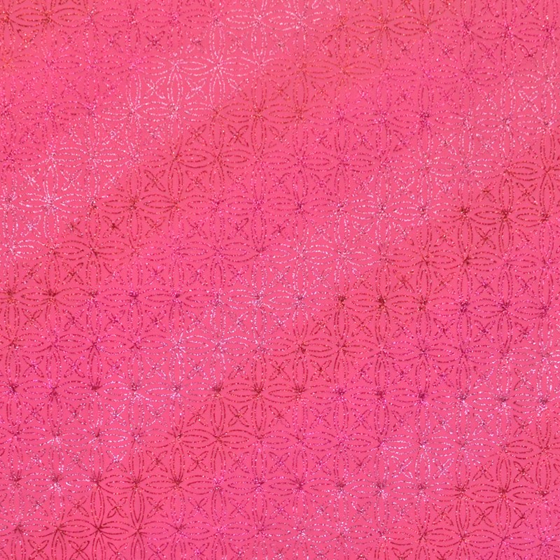 Lycra Paillettes Fleurs Fuchsia - Ribes y Casals