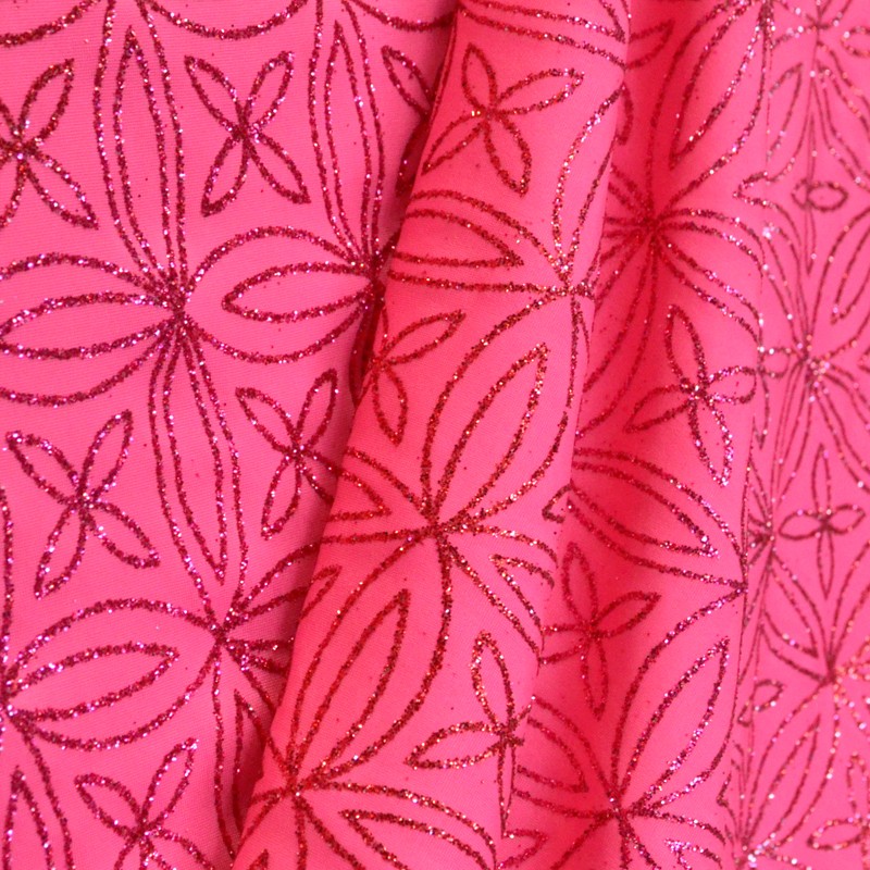 Retal Lycra Purpurina Fucsia 180x150 cm - Ribes y Casals