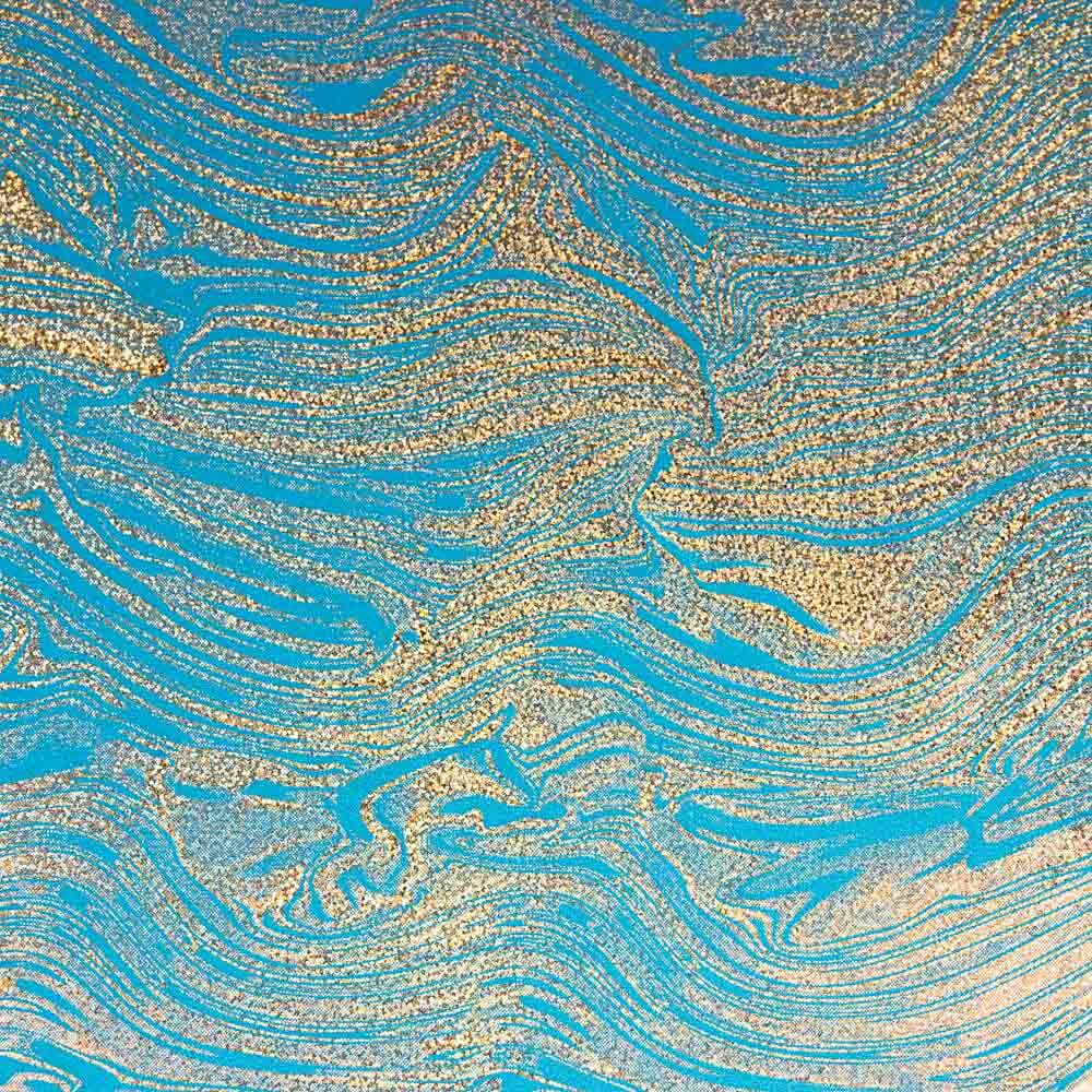 Lycra Foil marbré turquoise - Ribes y Casals