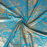 Lycra Foil marbré turquoise - Ribes y Casals