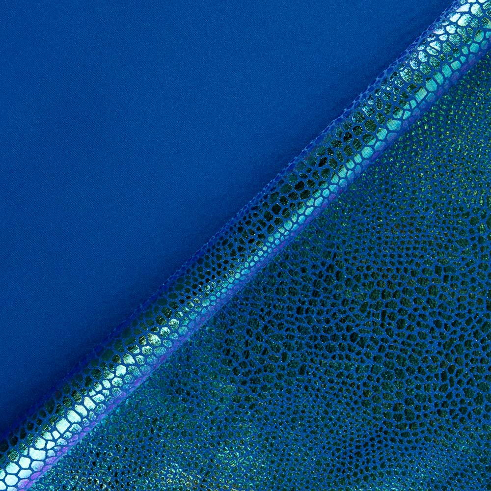 Lycra Holographic Snake Teal - Ribes y Casals