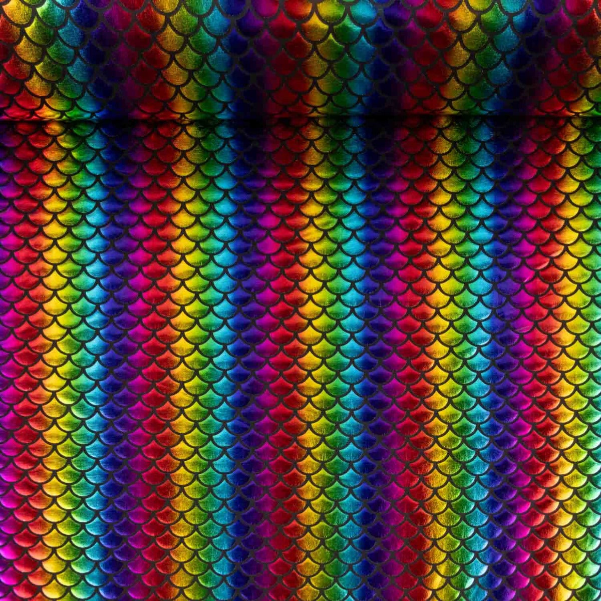 Tissu extensible imprimé métallisé – Aqua multicolore - Ribes y Casals