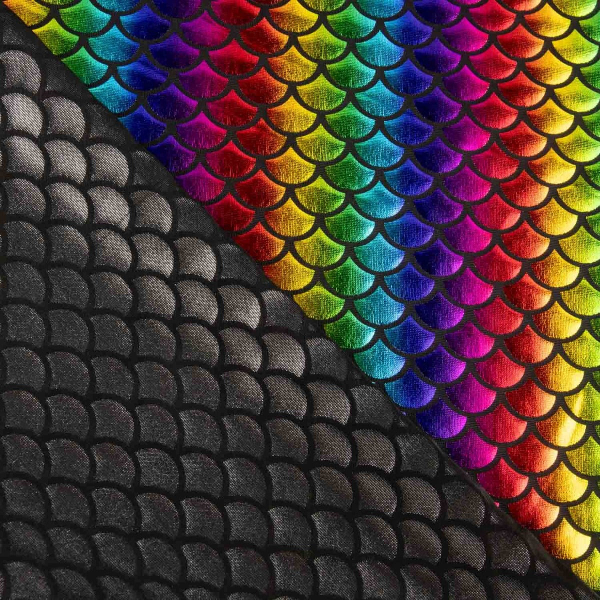 Tissu extensible imprimé métallisé – Aqua multicolore - Ribes y Casals