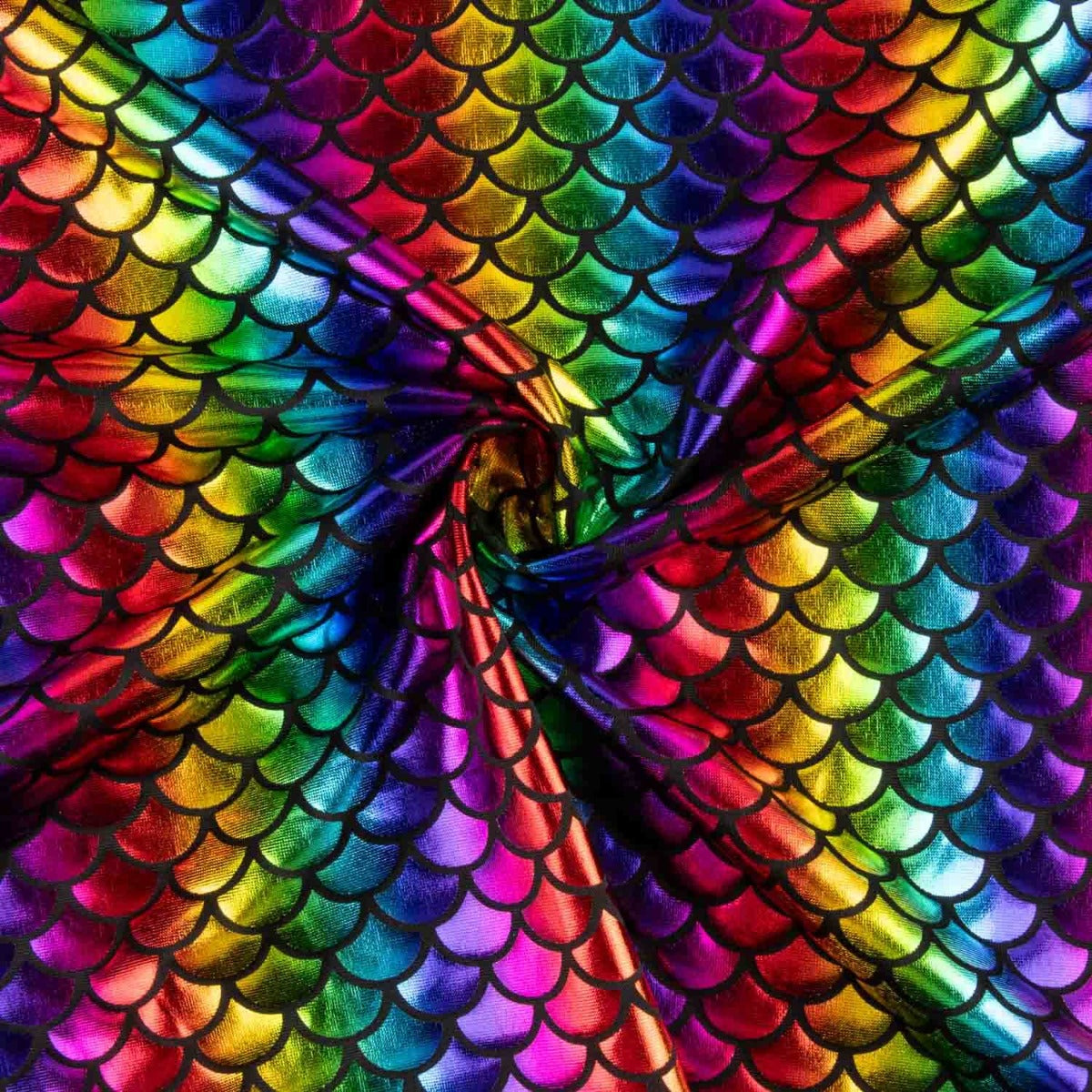 Tissu extensible imprimé métallisé – Aqua multicolore - Ribes y Casals