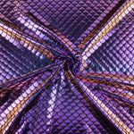 Tissu extensible imprimé métallisé – Aqua lilas - Ribes y Casals