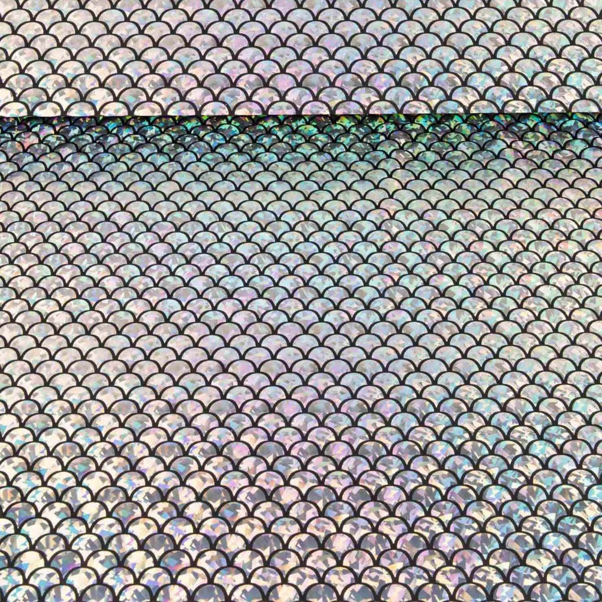 Tissu extensible imprimé métallisé – Aqua Silver - Ribes y Casals