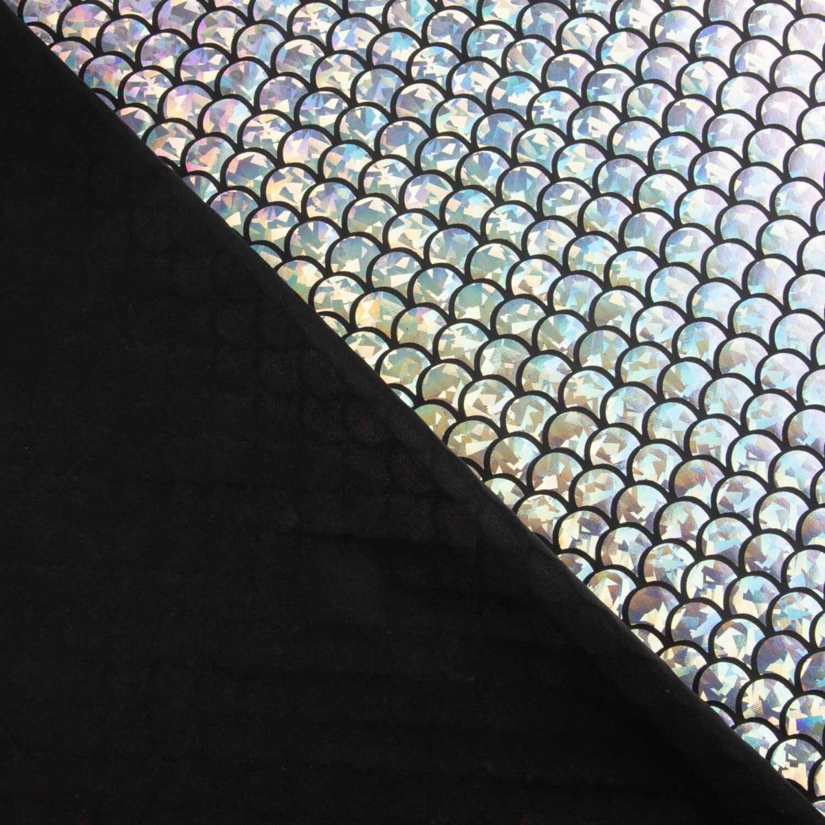 Tissu extensible imprimé métallisé – Aqua Silver - Ribes y Casals