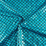 Tissu extensible imprimé métallisé – Aqua Blue - Ribes y Casals